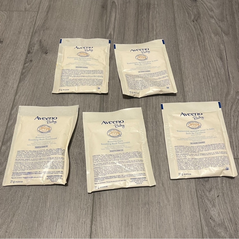5 Aveeno Baby Eczema Care Soothing Bath Treatment Natural Oatmeal Fragrance Free